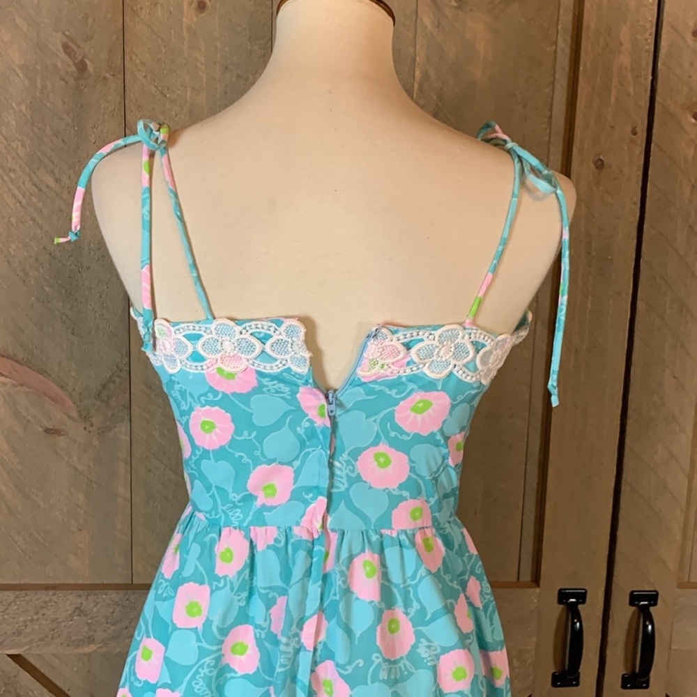 Vintage Lilly Pulitzer The Lilly sundress with eyelet lace trim Vintage Size 10 - Picture 4 of 12